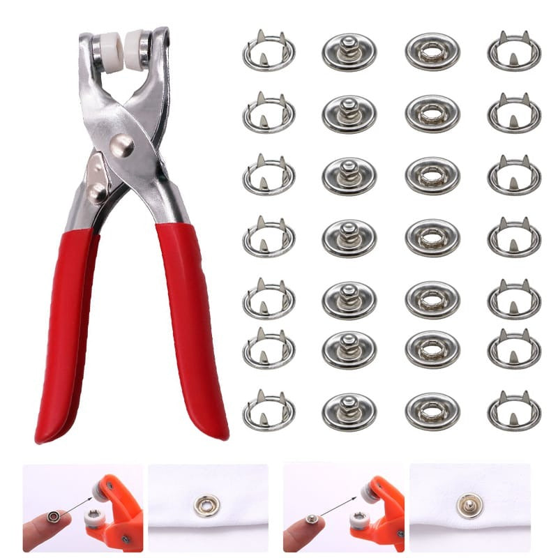Metal Hand Press Tich Button Machine metal good quality - 50 PCs button (With Lock)