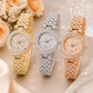 Luxury Floral Crystal Quartz Wrist Watch for Women – Golden